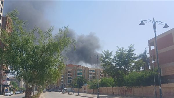 موقع حريق مخزن للأدوية بأشمون