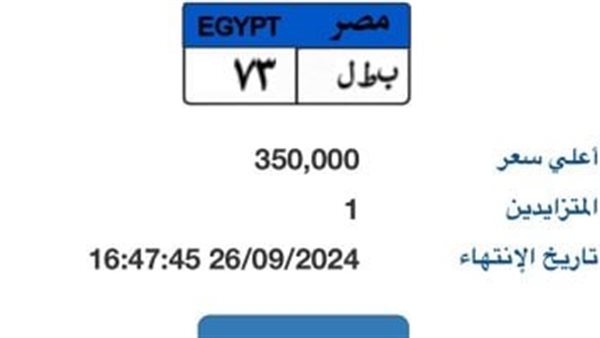 مزاد علني على لوحة معدنية مميزة