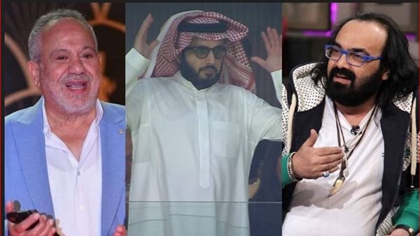 محمد محمود وتركي أل الشيخ ونادر أبو الليف من مباراة السوبر