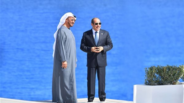 صور الرئيس السيسي وبن زايد خلال إطلاق مشروع رأس الحكمة