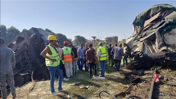 حادث قطار المنيا اليوم
