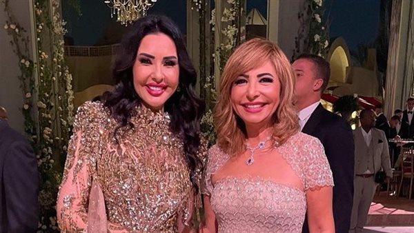 لميس الحديدي من حفل زفاف ابنة هشام طلعت مصطفى 
