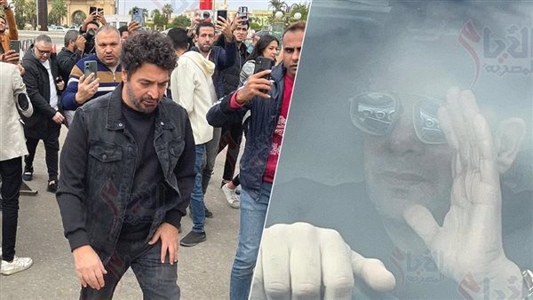 مصطفى قمر وحميد الشاعري في جنازة محمد رحيم