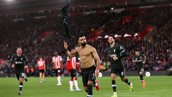 محمد صلاح بعد هدفه من ركلة الجزاء 