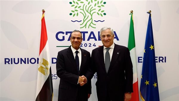 الدكتور بدر عبد العاطي وزير الخارجية ونظيره الإيطالي