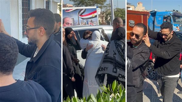 حماده هلال في جنازة والد زوجته