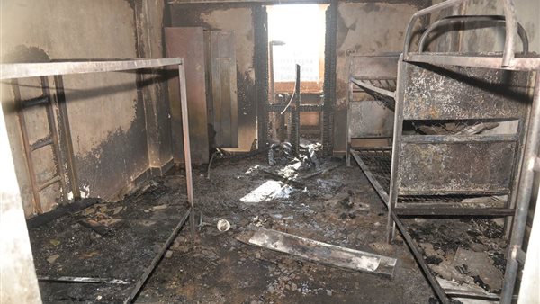 حريق المدينة الجامعية باسيوط اليوم