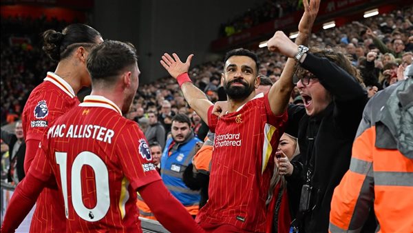 محمد صلاح بعد هدفه اليوم أمام مانشستر سيتي