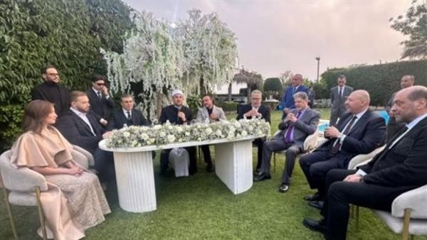 لحظات من عقد قران ابنة تامر أمين وابن عمرو الليثي