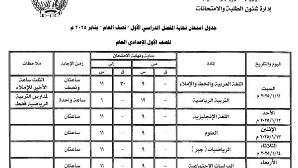 رابط نتيجه الصف الاول الاعدادي 2025