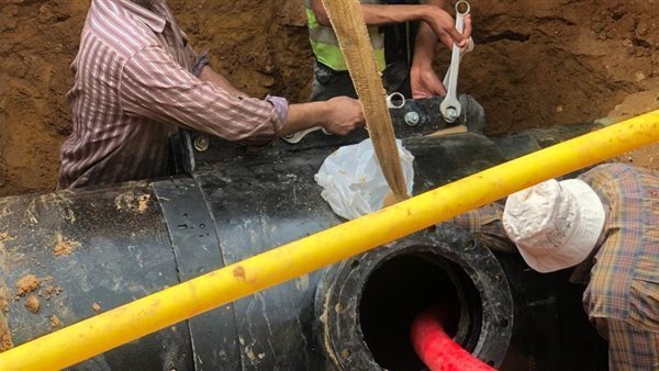 إصلاح خط مياه الطريق الدائري