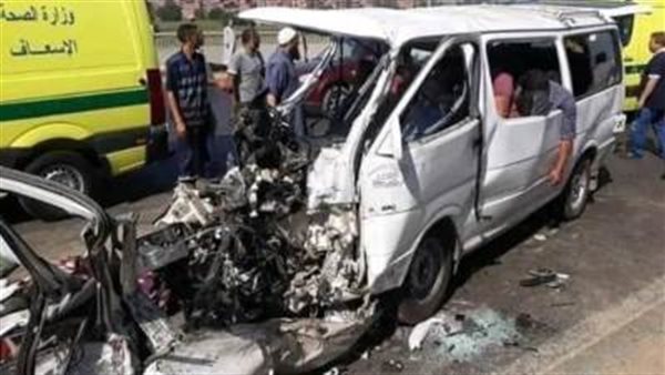 أسماء ضحايا حادث انقلاب ميكروباص بطريق شبرا بنها الحر
