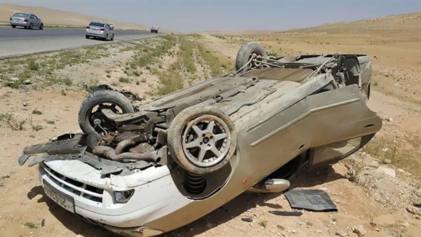  حادث انقلاب سيارة بأطفيح