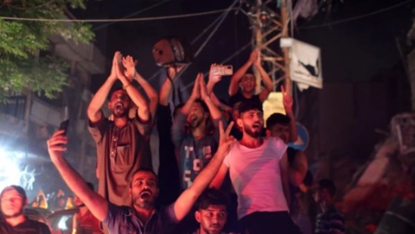 احتفالات بـ وقف إطلاق النار في غزة
