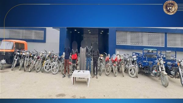 عصابة سرقة الدراجات النارية بالمنيا