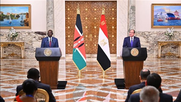 الرئيس عبد الفتاح السيسي، رئيس الجمهورية، ونظيره الكيني
