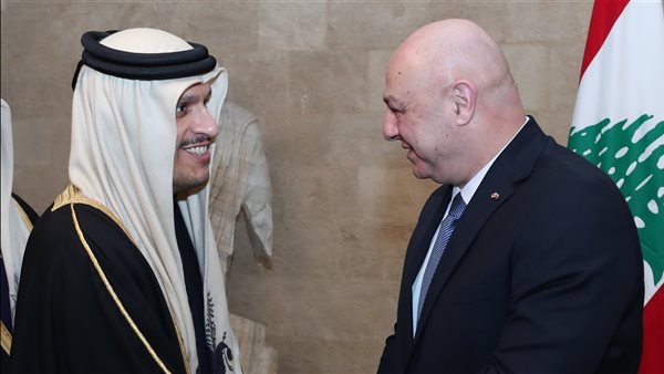 لقاء رئيس لبنان ووزير خارجية قطر