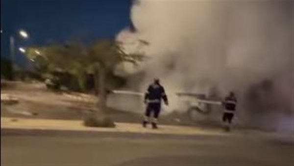 حريق بسيارة في التجمع 