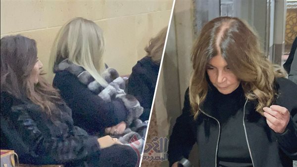 ميرفت أمين من عزاء شقيق الفنانه شهيرة