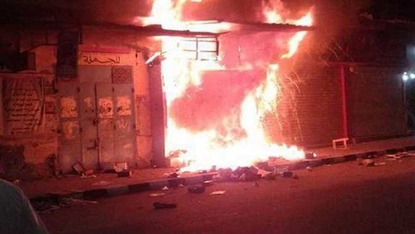 حريق بأحد المحال التجارية بمدينة المنيا