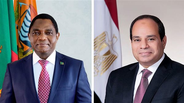 الرئيس عبد الفتاح السيسي، رئيس الجمهورية، ونظيره الزامبي