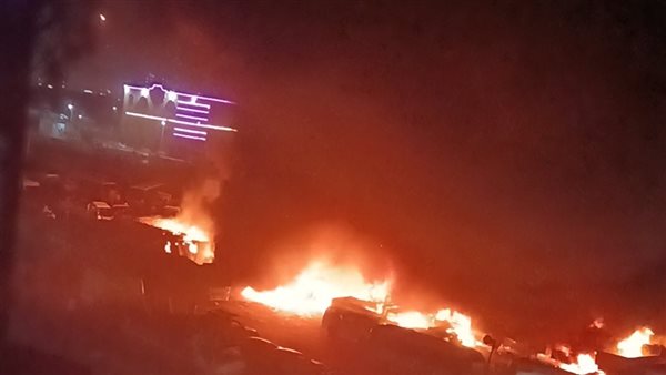 فيديو حريق جراج الخصوص اليوم.. أكثر من 20 سيارة إطفاء تحاول 