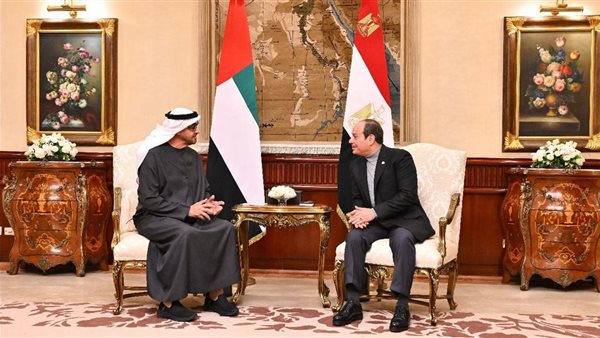 الرئيس عبد الفتاح السيسي، رئيس الجمهورية، ومحمد بن زايد