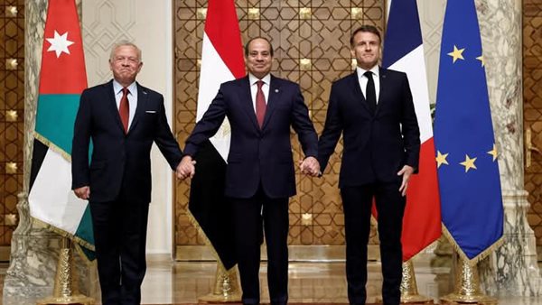 القمة الثلاثية بين مصر والأردن وفرنسا