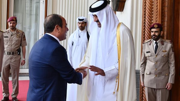 جلسة مباحثات ثنائية بين الرئيس السيسي وأمير دولة قطر