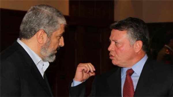 ملك الأردن وخالد مشعل القيادي بحماس