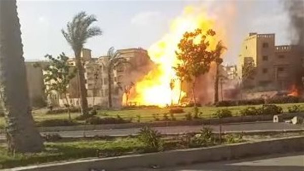 سبب انفجار خط غاز طريق الواحات اليوم 