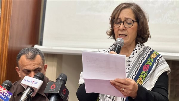 آمال الأغا رئيسة الاتحاد العام للمرأة الفلسطينية بالقاهرة
