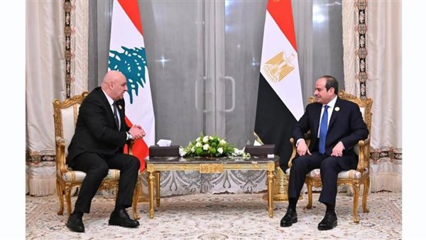 السيسي يستقبل الرئيس اللبناني جوزيف عون لبحث العلاقات الثنائ