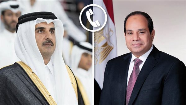 اتصال هاتفي بين الرئيس السيسي وأمير دولة قطر