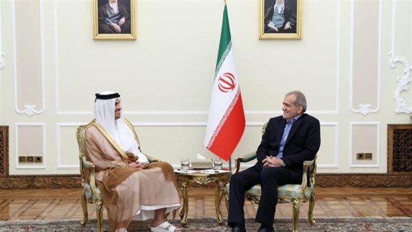 الرئيس الإيراني مسعود بزشكيان وأمير قطر
