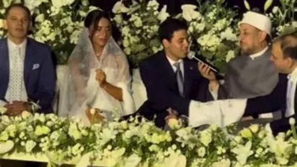 صور حفل زفاف حفيد عادل إمام، الزعيم يغيب لأسباب صحية