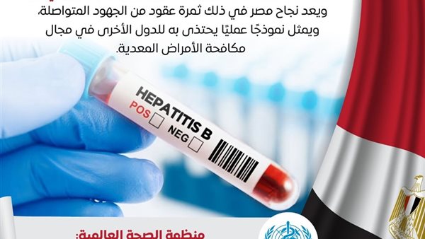 مصر تحقق إنجازًا صحيًا عالميًا بالسيطرة على التهاب الكبد ب