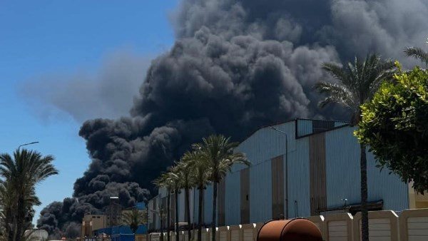 حريق في المنطقة الصناعية بدمياط الجديدة