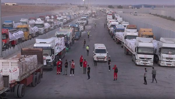 انطلاق الفوج الثالث من القافلة السابعة للمساعدات المصرية إلى