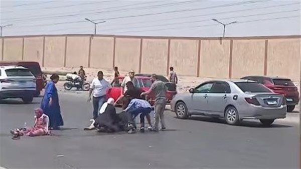 حادث دهس طريق الأوتوستراد بالمعصرة