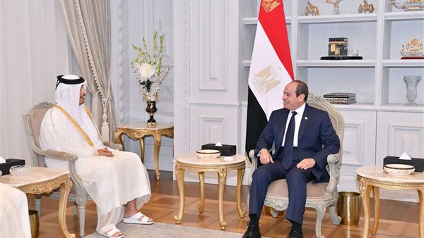 الرئيس السيسي يستقبل رئيس وزراء قطر