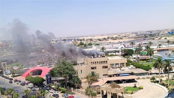 حريق داخل فرع الأهلي بمدينة نصر