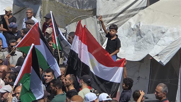 تظاهرات فى غزة بالعالم المصري دعما للمقترح المصري لوقف الحرب