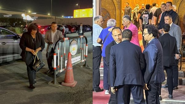 أحمد فؤاد هنو وإيناس عبدالدايم في عزاء يحيي عزمي