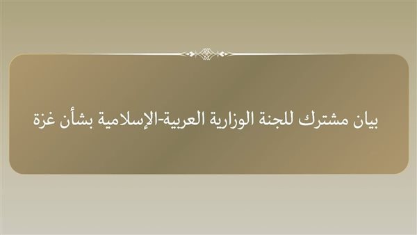 بيان مشترك صادر عن وزراء خارجية اللجنة العربية الإسلامية بشأ