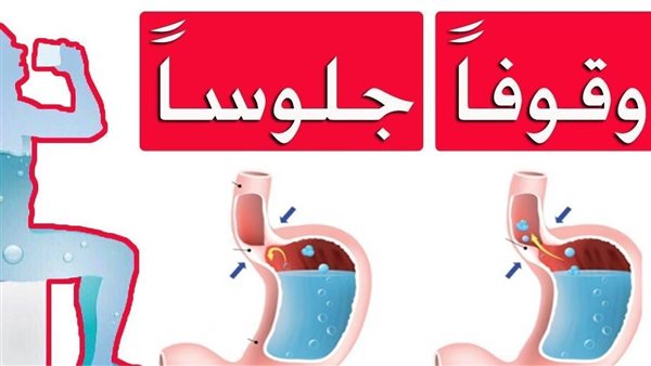 دراسة تكشف: الشرب واقفًا يؤدي إلى الانتفاخ المزمن أو الإمساك