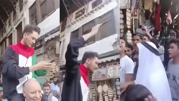 جانب من مظاهرات السوريين في دمشق ضد مصر