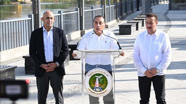جانب من المؤتمر الصحفي لمصطفى مدبولي في المنوفية