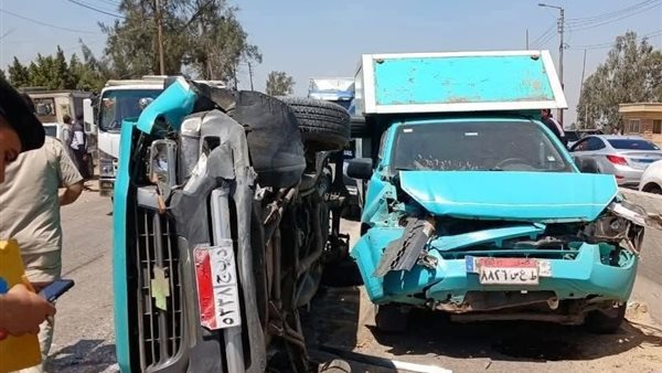  حادث انقلاب سيارة ربع نقل بالدقهلية