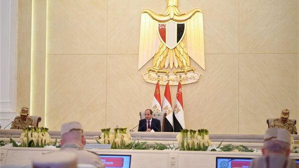 جانب من اجتماع الرئيس السيسي المجلس الأعلى للقوات المسلحة